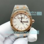 B7 Factory Swiss Copy Audemars Piguet Royal Oak White Dial Half Rose Gold Ladies Watch 